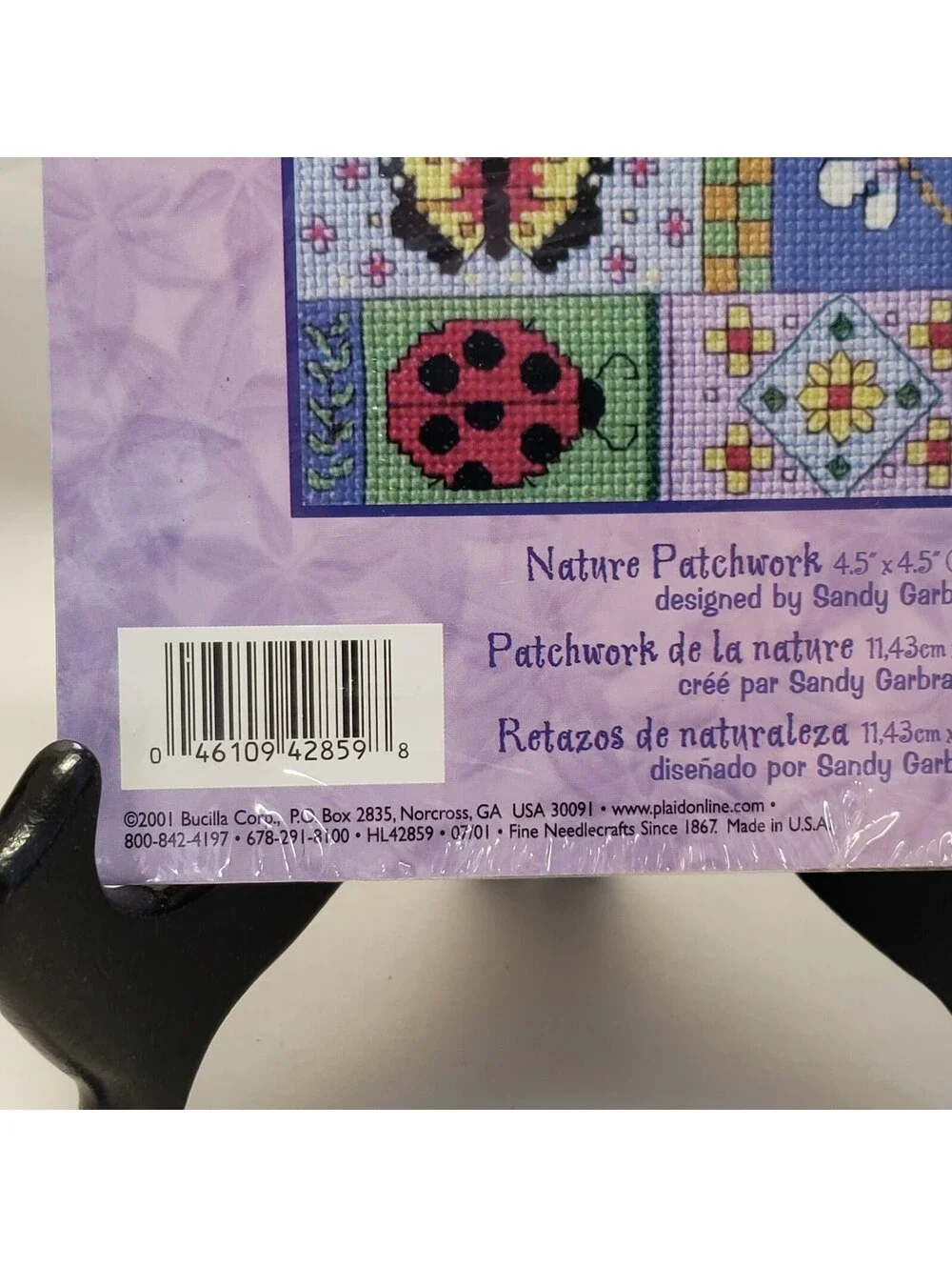 Bucilla Plaid Counted Cross Stitch Kit Nature Patchwork 42859 NEW 2001 Ladybug